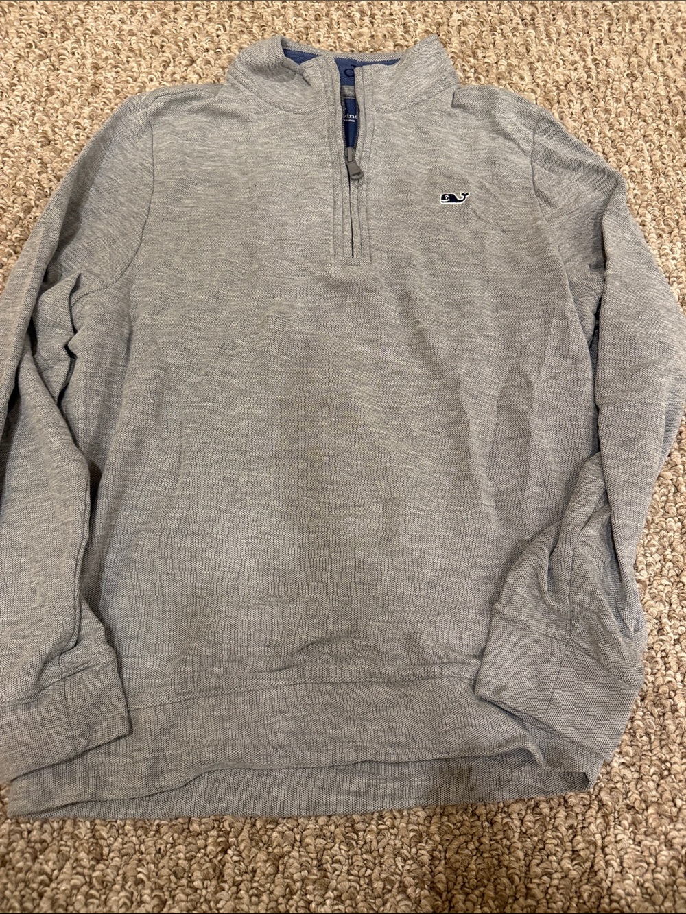 Vineyard Vines Men's Light Gray Quarter Zip Pullover